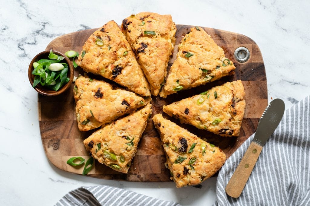 Gluten Free Scones with Sun Dried Tomatoes and Cheddar - ESSENTIALS MY