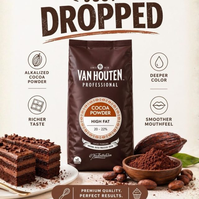If your chocolate isn’t standing out, your cocoa is the problem. 

Van Houten High Fat 20-22% Cocoa Powder gives: 
✔️ Darker Colour 
✔️ Fuller Body 
✔️ Stronger Chocolate flavour 

Ideal for brownies, drinks & premium desserts. 

Consistent quality your business can rely on. 

Order in bulk today. 🛒 WhatsApp us 📱

#cocoapowder #vanhouten #malaysia #baking