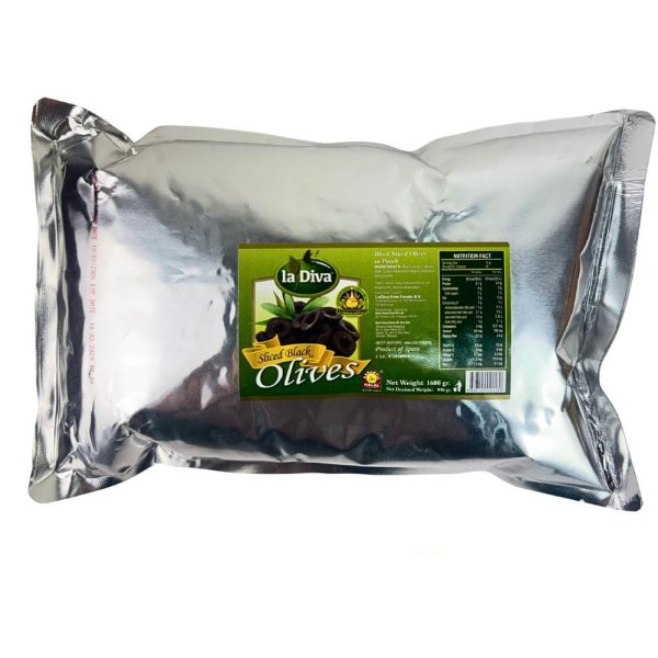 LA DIVA Black Sliced Olives in Pouch